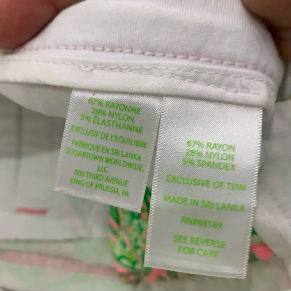 Lilly Pulitzer Shorts Women 2 Darci Knit Short Mandevilla Pineapple Scallop Hem